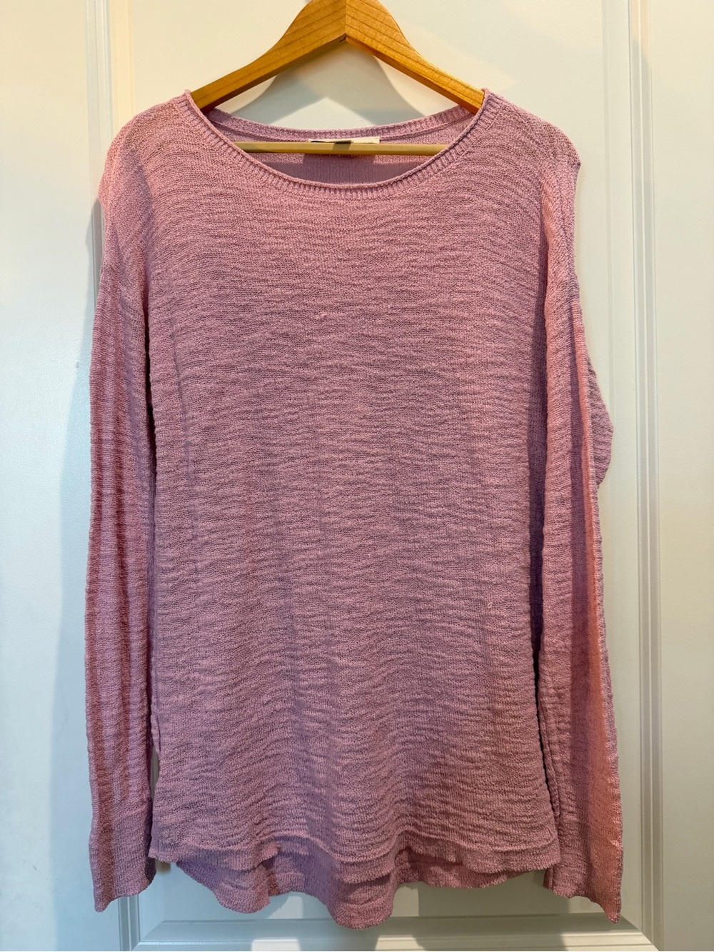 LOFT Pink‎ Lightweight Textured Knit Sweater Women's Medium Long Sleeve